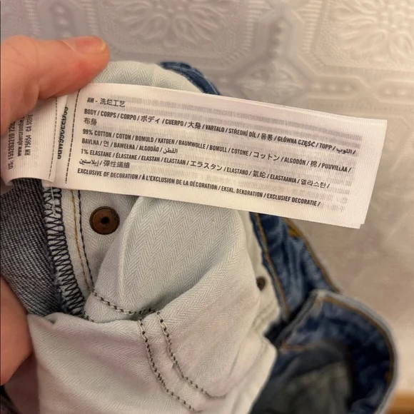 Abercrombie & Fitch Curve Love High Rise Dad Jeans Medium Ripped Wash Size 30L - Picture 11 of 12